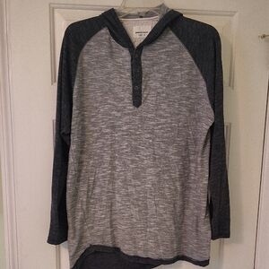 Gray and Black Long Sleeve Hoodie
